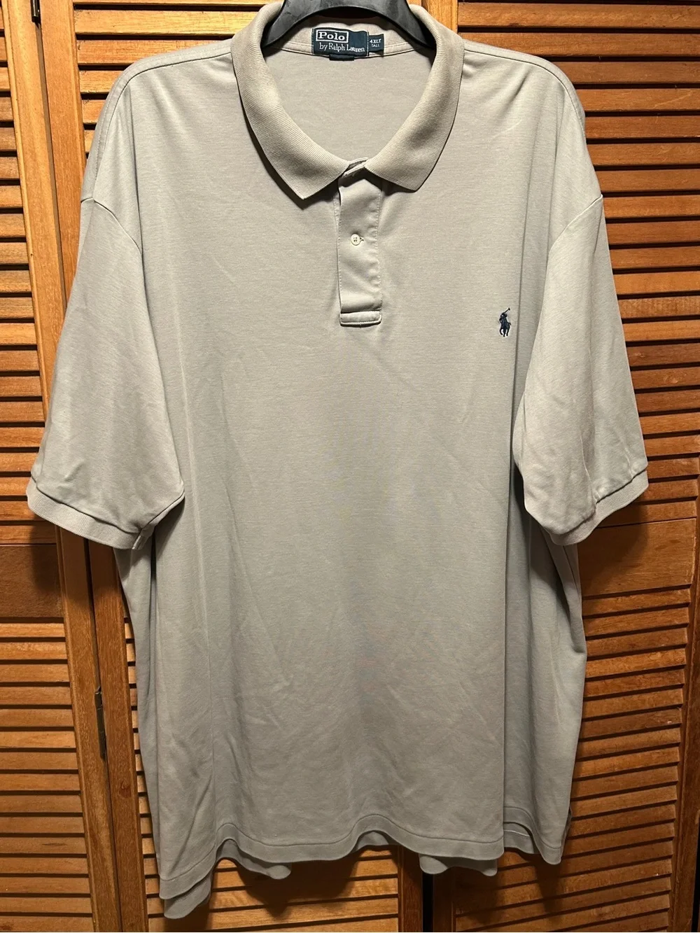 Ralph Lauren Grey Polo Shirt with Navy Blue Embroidered Logo